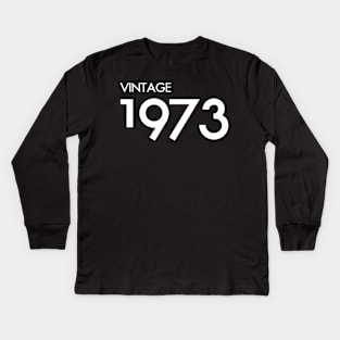 Vintage 1973 Gift 47th Birthday Party Kids Long Sleeve T-Shirt